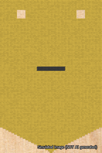 A simulated image of the stitched needlepoint design: Banner 18m Pointed Dash Black on Yellow. Not A.I. generated.