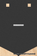 A simulated image of the stitched needlepoint design: Banner 18m Pointed Dash White on Black. Not A.I. generated.