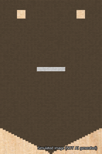 A simulated image of the stitched needlepoint design: Banner 18m Pointed Dash White on Brown. Not A.I. generated.