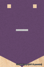 A simulated image of the stitched needlepoint design: Banner 18m Pointed Dash White on Purple. Not A.I. generated.