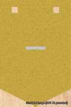 A simulated image of the stitched needlepoint design: Banner 18m Pointed Dash White on Yellow. Not A.I. generated.