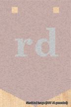 A simulated image of the stitched needlepoint design: Banner 18m Pointed rd White on Pink. Not A.I. generated.