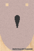 A simulated image of the stitched needlepoint design: Banner 18m Rounded Apostrophe Black on Pink. Not A.I. generated.