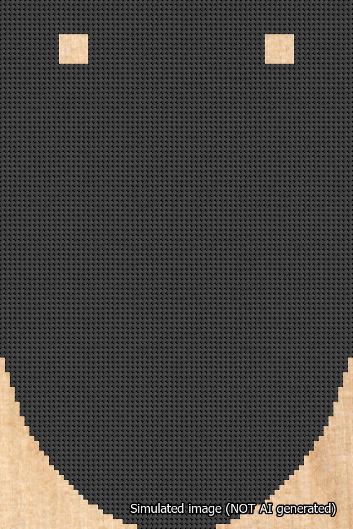 A simulated image of the stitched needlepoint design: Banner 18m Rounded Blank Black. Not A.I. generated.