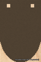 A simulated image of the stitched needlepoint design: Banner 18m Rounded Blank Brown. Not A.I. generated.