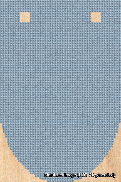 A simulated image of the stitched needlepoint design: Banner 18m Rounded Blank Light Blue. Not A.I. generated.