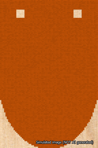 A simulated image of the stitched needlepoint design: Banner 18m Rounded Blank Orange. Not A.I. generated.