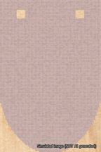 A simulated image of the stitched needlepoint design: Banner 18m Rounded Blank Pink. Not A.I. generated.