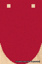 A simulated image of the stitched needlepoint design: Banner 18m Rounded Blank Red. Not A.I. generated.
