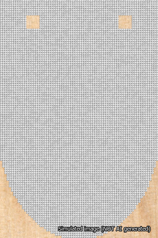 A simulated image of the stitched needlepoint design: Banner 18m Rounded Blank White. Not A.I. generated.