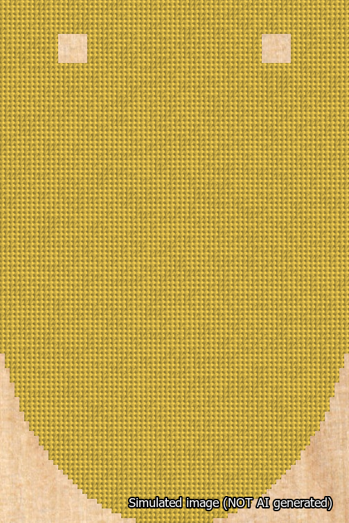 A simulated image of the stitched needlepoint design: Banner 18m Rounded Blank Yellow. Not A.I. generated.