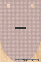 A simulated image of the stitched needlepoint design: Banner 18m Rounded Dash Black on Pink. Not A.I. generated.