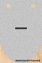 A simulated image of the stitched needlepoint design: Banner 18m Rounded Dash Black on White. Not A.I. generated.