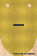 A simulated image of the stitched needlepoint design: Banner 18m Rounded Dash Black on Yellow. Not A.I. generated.