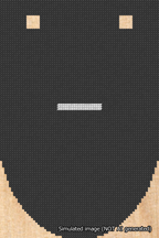 A simulated image of the stitched needlepoint design: Banner 18m Rounded Dash White on Black. Not A.I. generated.