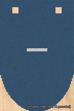 A simulated image of the stitched needlepoint design: Banner 18m Rounded Dash White on Blue. Not A.I. generated.