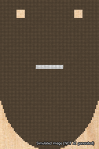 A simulated image of the stitched needlepoint design: Banner 18m Rounded Dash White on Brown. Not A.I. generated.