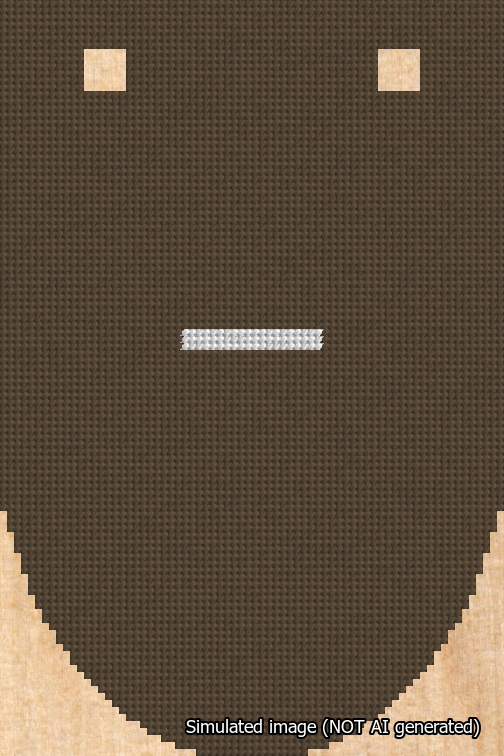 A simulated image of the stitched needlepoint design: Banner 18m Rounded Dash White on Brown. Not A.I. generated.