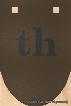 A simulated image of the stitched needlepoint design: Banner 18m Rounded th Black on Brown. Not A.I. generated.