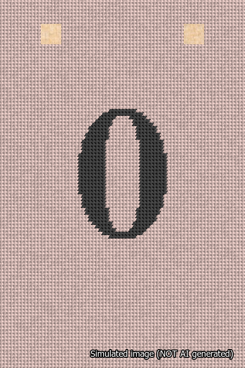 A simulated image of the stitched needlepoint design: Banner 18m Squared 0 Black on Pink. Not A.I. generated.