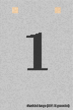 A simulated image of the stitched needlepoint design: Banner 18m Squared 1 Black on White. Not A.I. generated.