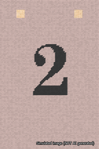 A simulated image of the stitched needlepoint design: Banner 18m Squared 2 Black on Pink. Not A.I. generated.