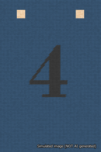 A simulated image of the stitched needlepoint design: Banner 18m Squared 4 Black on Blue. Not A.I. generated.