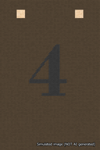 A simulated image of the stitched needlepoint design: Banner 18m Squared 4 Black on Brown. Not A.I. generated.