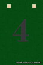 A simulated image of the stitched needlepoint design: Banner 18m Squared 4 Black on Green. Not A.I. generated.