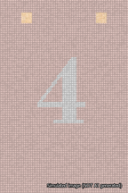 A simulated image of the stitched needlepoint design: Banner 18m Squared 4 White on Pink. Not A.I. generated.