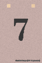 A simulated image of the stitched needlepoint design: Banner 18m Squared 7 Black on Pink. Not A.I. generated.