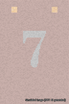 A simulated image of the stitched needlepoint design: Banner 18m Squared 7 White on Pink. Not A.I. generated.