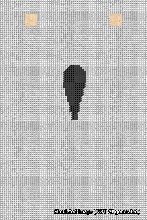 A simulated image of the stitched needlepoint design: Banner 18m Squared Apostrophe Black on White. Not A.I. generated.