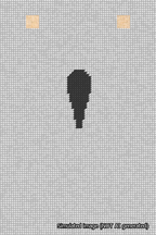 A simulated image of the stitched needlepoint design: Banner 18m Squared Apostrophe Black on White. Not A.I. generated.