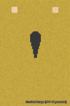 A simulated image of the stitched needlepoint design: Banner 18m Squared Apostrophe Black on Yellow. Not A.I. generated.