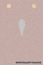 A simulated image of the stitched needlepoint design: Banner 18m Squared Apostrophe White on Pink. Not A.I. generated.