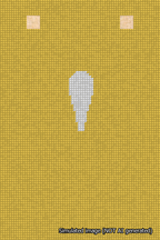 A simulated image of the stitched needlepoint design: Banner 18m Squared Apostrophe White on Yellow. Not A.I. generated.