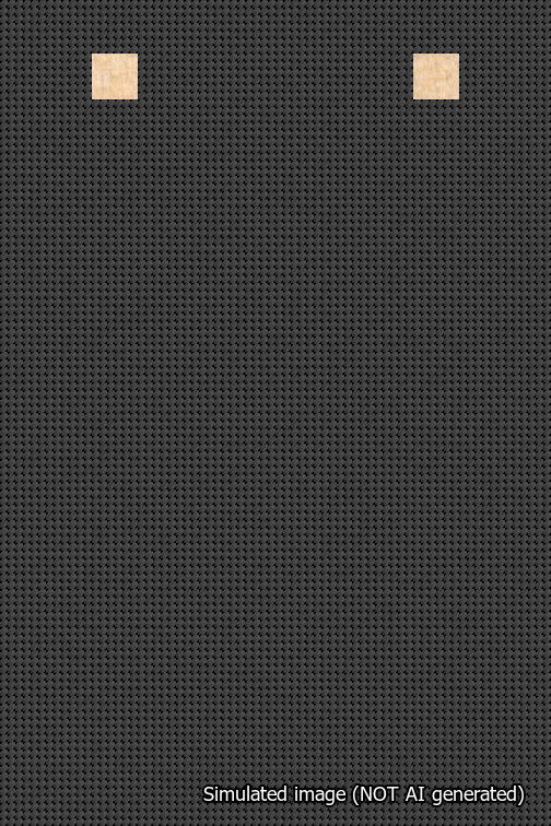 A simulated image of the stitched needlepoint design: Banner 18m Squared Blank Black. Not A.I. generated.