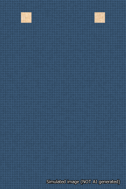 A simulated image of the stitched needlepoint design: Banner 18m Squared Blank Blue. Not A.I. generated.