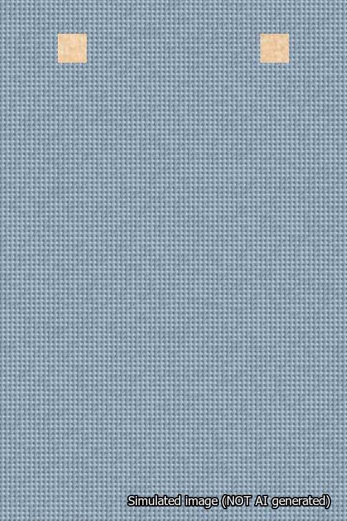 A simulated image of the stitched needlepoint design: Banner 18m Squared Blank Light Blue. Not A.I. generated.