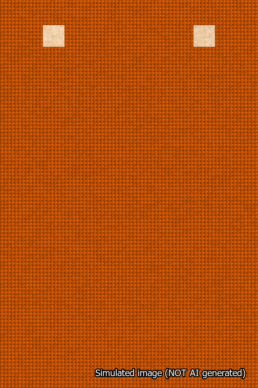 A simulated image of the stitched needlepoint design: Banner 18m Squared Blank Orange. Not A.I. generated.