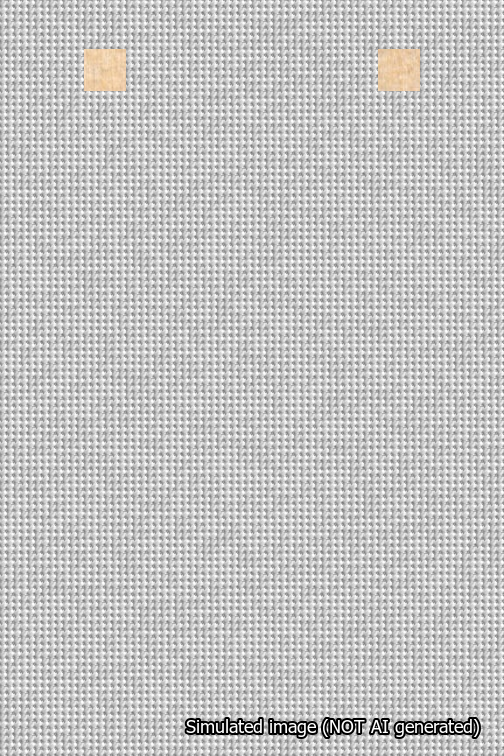 A simulated image of the stitched needlepoint design: Banner 18m Squared Blank White. Not A.I. generated.