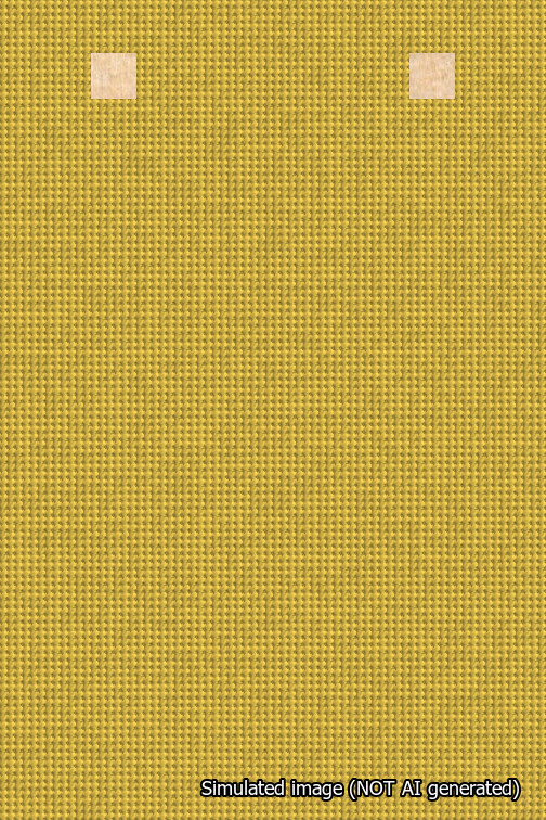 A simulated image of the stitched needlepoint design: Banner 18m Squared Blank Yellow. Not A.I. generated.
