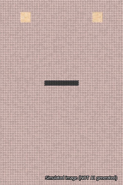 A simulated image of the stitched needlepoint design: Banner 18m Squared Dash Black on Pink. Not A.I. generated.