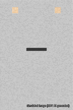 A simulated image of the stitched needlepoint design: Banner 18m Squared Dash Black on White. Not A.I. generated.