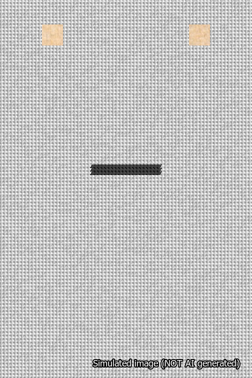 A simulated image of the stitched needlepoint design: Banner 18m Squared Dash Black on White. Not A.I. generated.