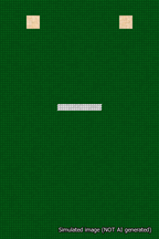 A simulated image of the stitched needlepoint design: Banner 18m Squared Dash White on Green. Not A.I. generated.