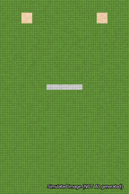 A simulated image of the stitched needlepoint design: Banner 18m Squared Dash White on Light Green. Not A.I. generated.