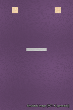 A simulated image of the stitched needlepoint design: Banner 18m Squared Dash White on Purple. Not A.I. generated.