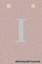 A simulated image of the stitched needlepoint design: Banner 18m Squared I White on Pink. Not A.I. generated.